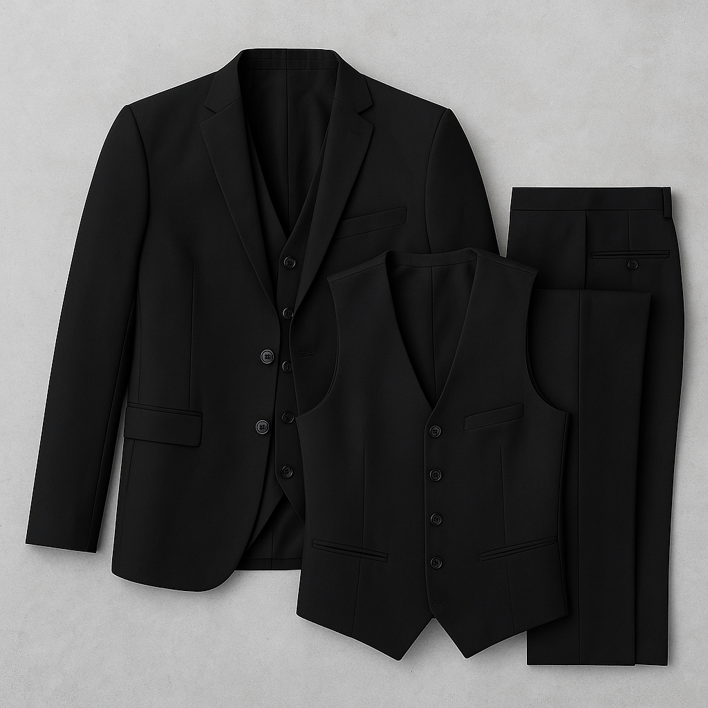 3-teiliger Herren Anzug, Slim Fit Business & Hochzeitsanzug im modernen Stil