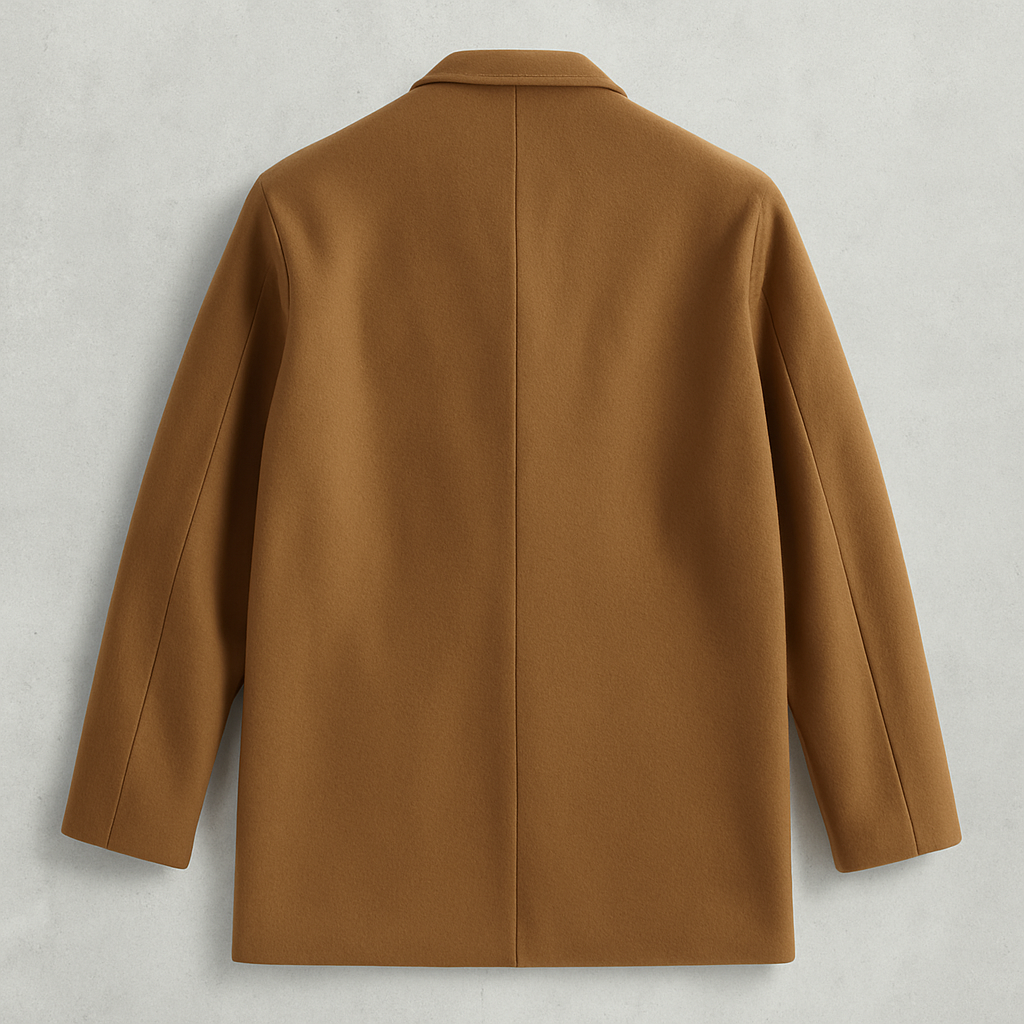 Zweireihiger Herren Mantel, Eleganter Wintermantel aus doppellagiger Wolle