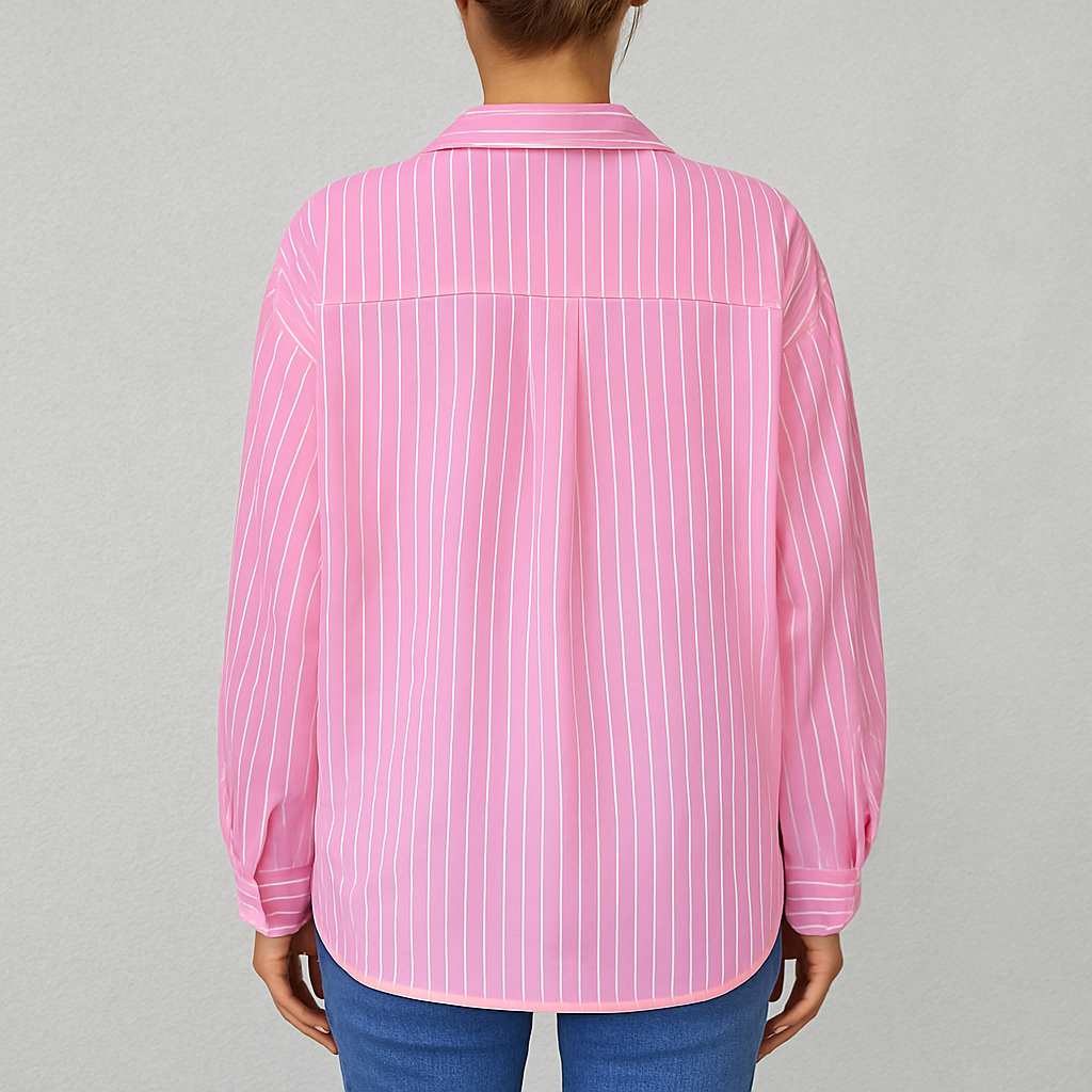 Damen Langarm Shirt gestreift, Lässiges Oberteil mit Kontrastfarben im Casual Stil