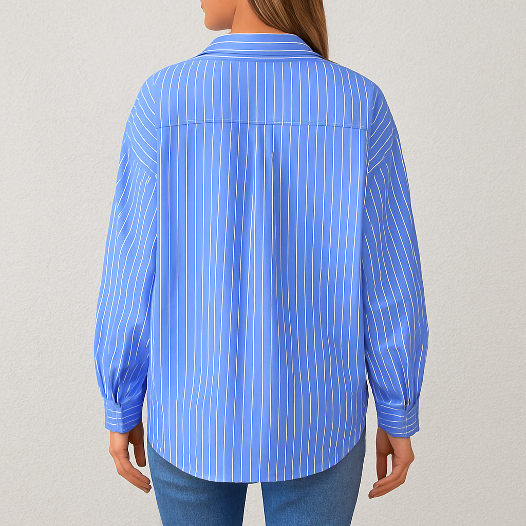 Damen Langarm Shirt gestreift, Lässiges Oberteil mit Kontrastfarben im Casual Stil