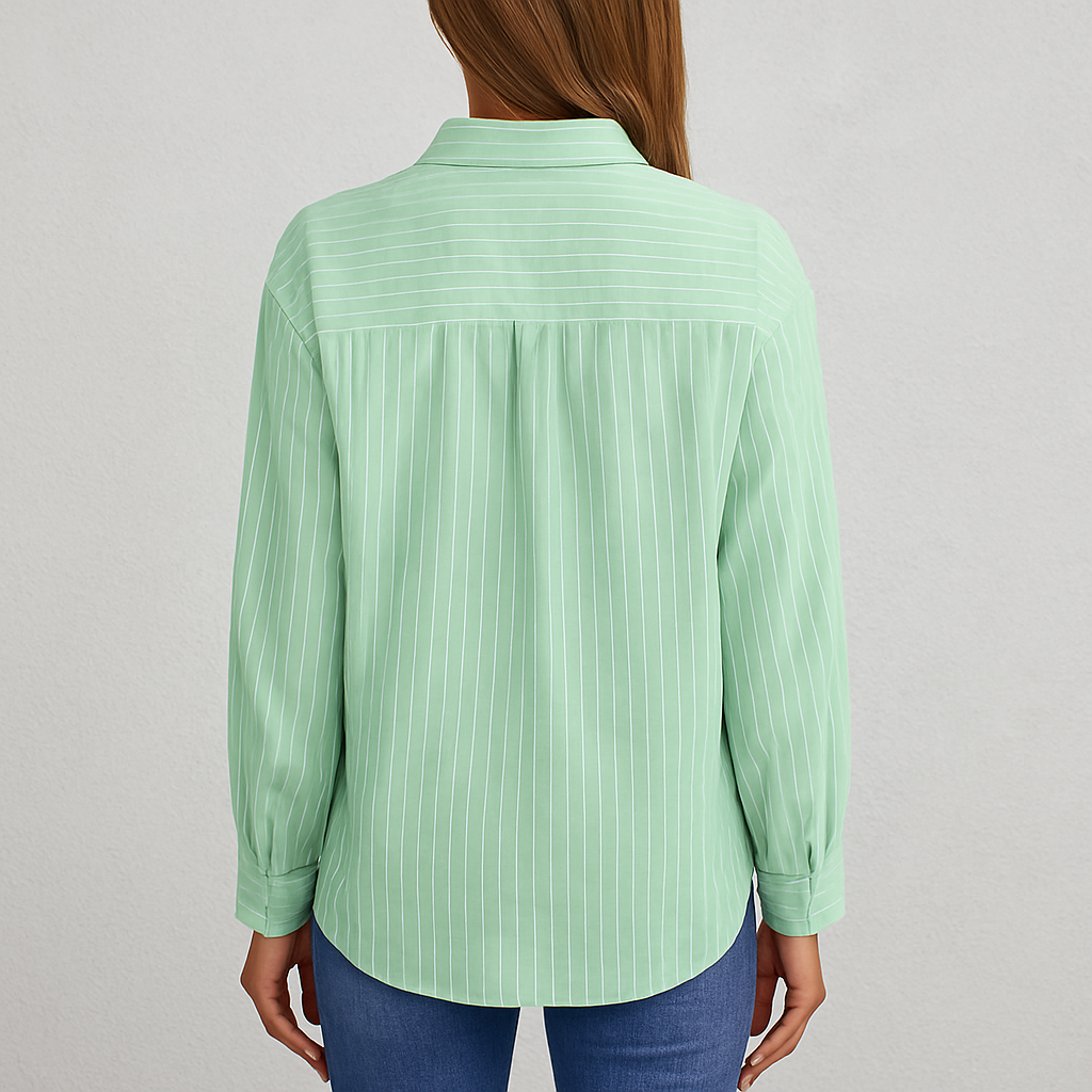 Damen Langarm Shirt gestreift, Lässiges Oberteil mit Kontrastfarben im Casual Stil