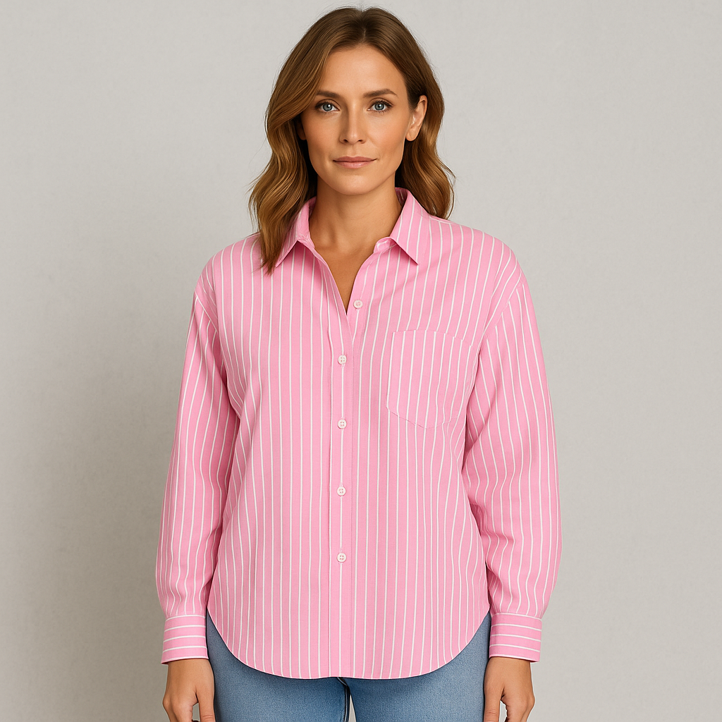 Damen Langarm Shirt gestreift, Lässiges Oberteil mit Kontrastfarben im Casual Stil