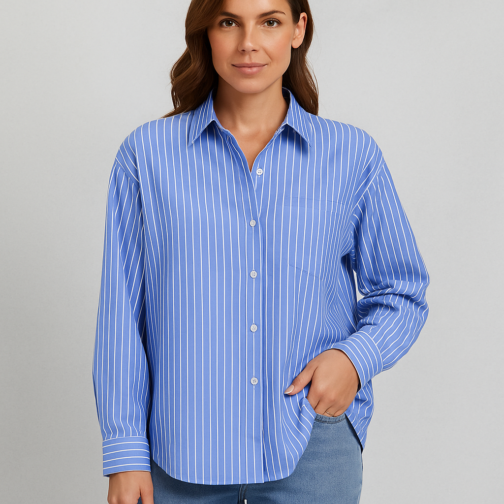 Damen Langarm Shirt gestreift, Lässiges Oberteil mit Kontrastfarben im Casual Stil