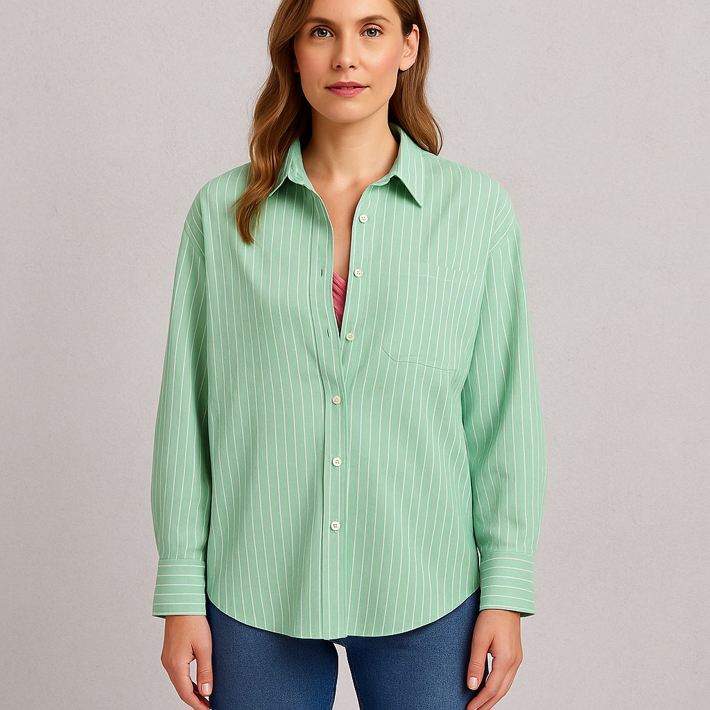 Damen Langarm Shirt gestreift, Lässiges Oberteil mit Kontrastfarben im Casual Stil