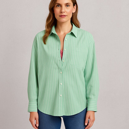 Damen Langarm Shirt gestreift, Lässiges Oberteil mit Kontrastfarben im Casual Stil