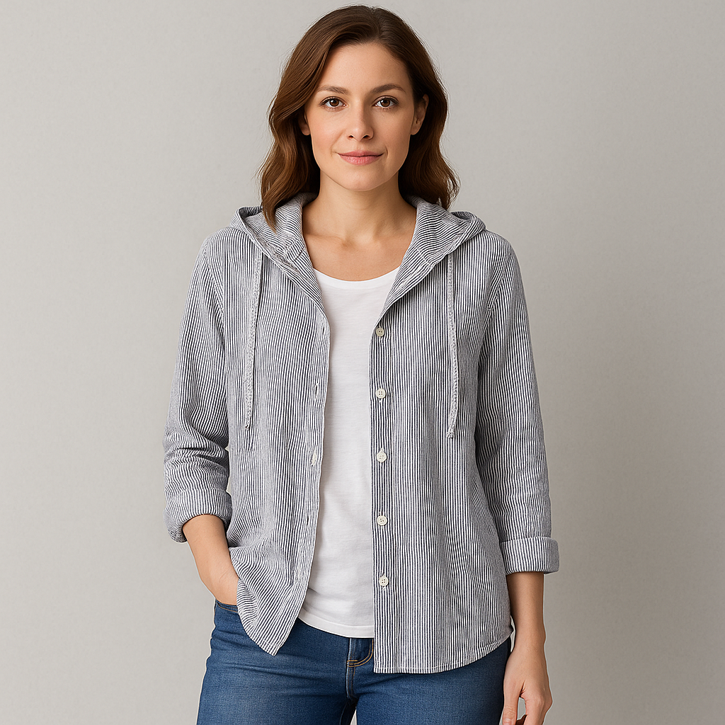 Damen Bluse, Elegante Sommer Bluse aus Leinen für Freizeit & Büro