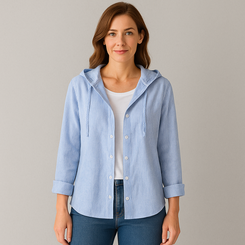 Damen Bluse, Elegante Sommer Bluse aus Leinen für Freizeit & Büro