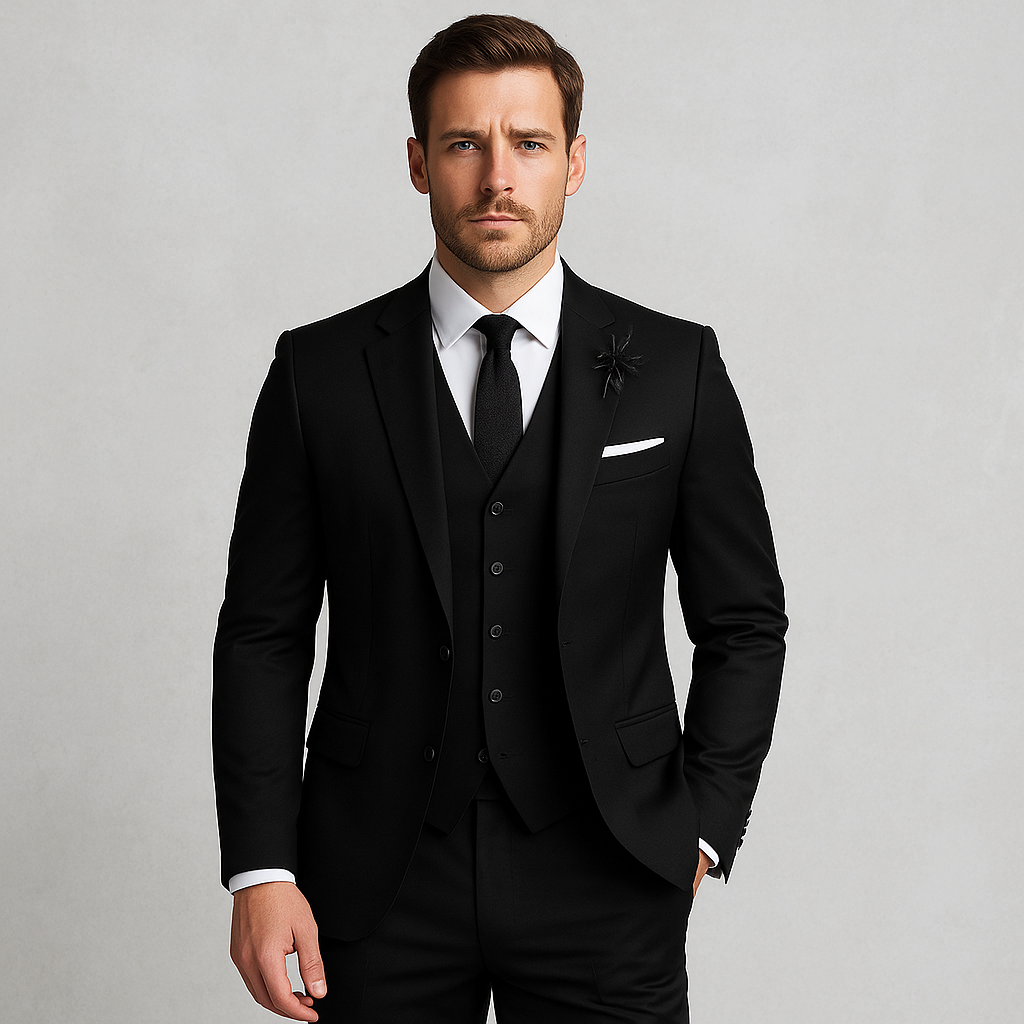 Eleganter Herren Anzug, Slim Fit Business & Hochzeitsanzug aus hochwertigem Stoff