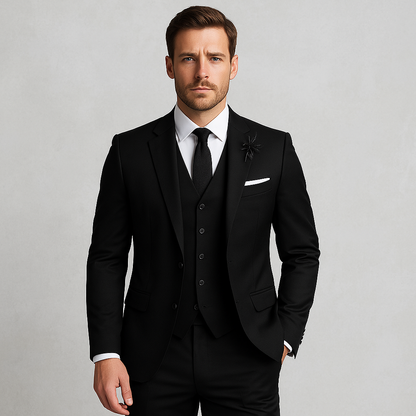 Eleganter Herren Anzug, Slim Fit Business & Hochzeitsanzug aus hochwertigem Stoff
