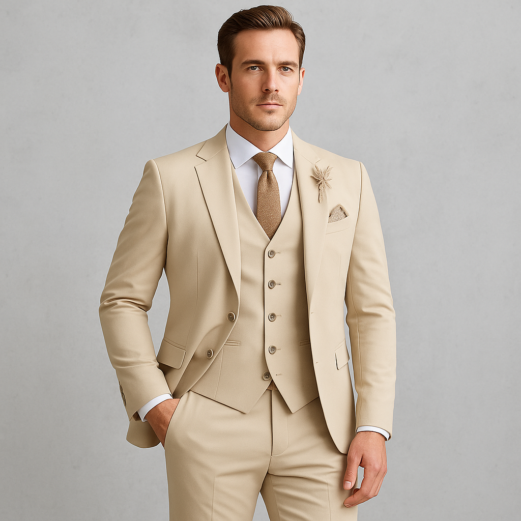 Eleganter Herren Anzug, Slim Fit Business & Hochzeitsanzug aus hochwertigem Stoff