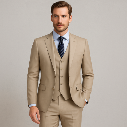 Herren Business Anzug, Slim Fit Eleganter Anzug für Büro & Hochzeit