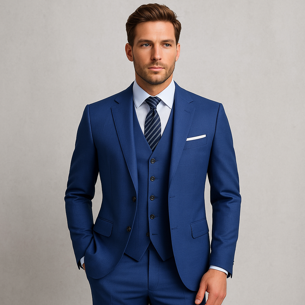 Herren Business Anzug, Slim Fit Eleganter Anzug für Büro & Hochzeit