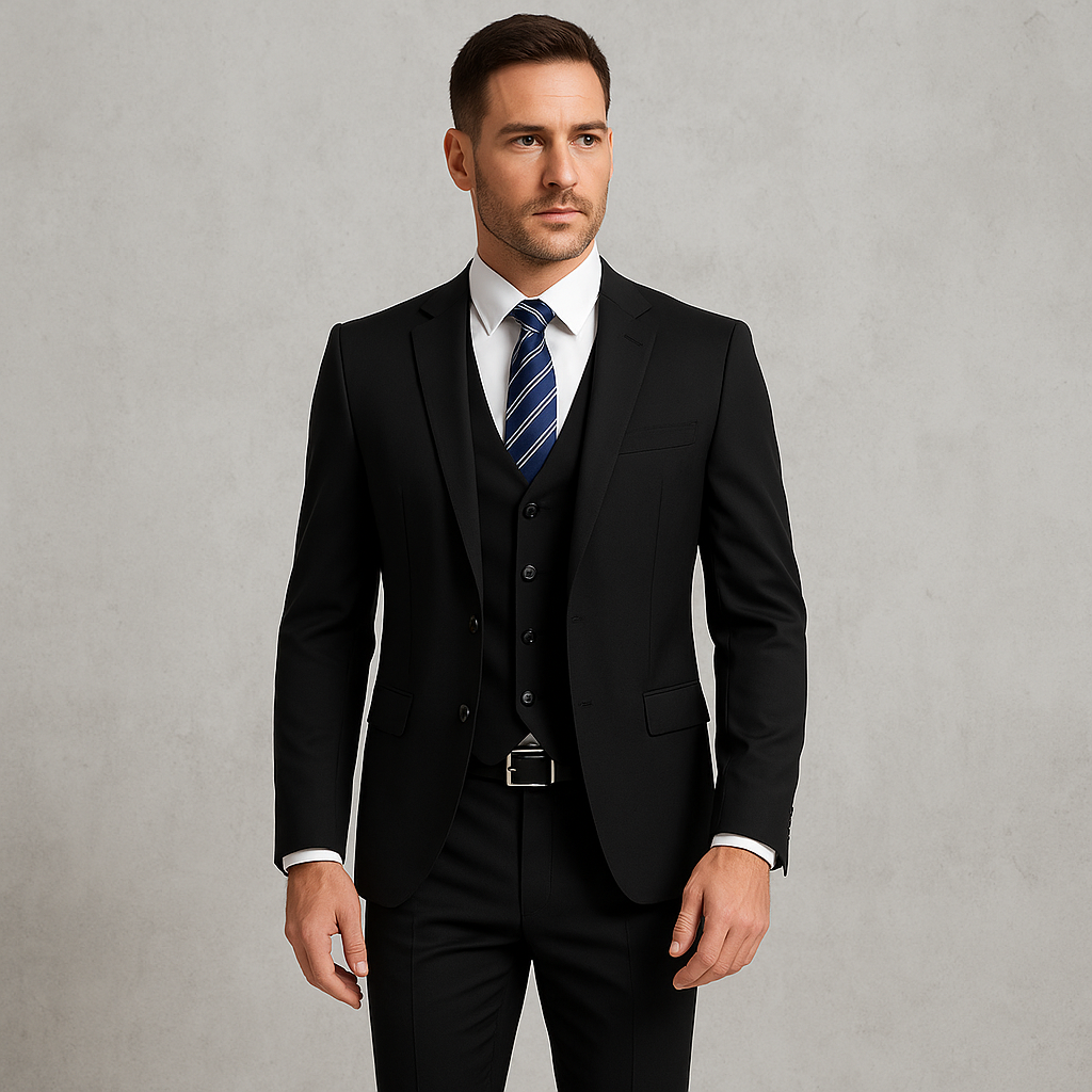 3-teiliger Herren Anzug, Slim Fit Business & Hochzeitsanzug im modernen Stil