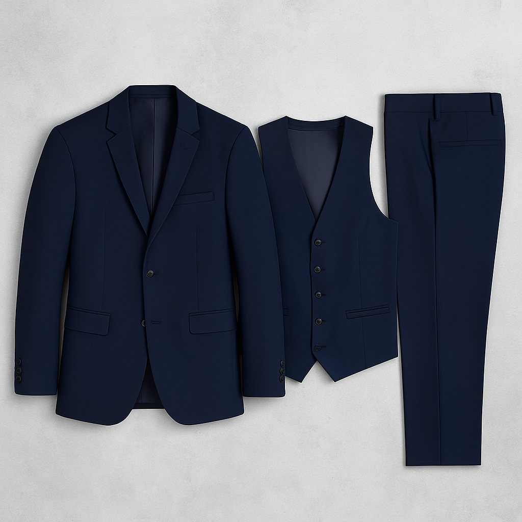 3-teiliger Herren Anzug, Slim Fit Business & Hochzeitsanzug im modernen Stil