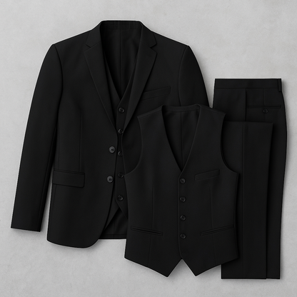 3-teiliger Herren Anzug, Slim Fit Business & Hochzeitsanzug im modernen Stil