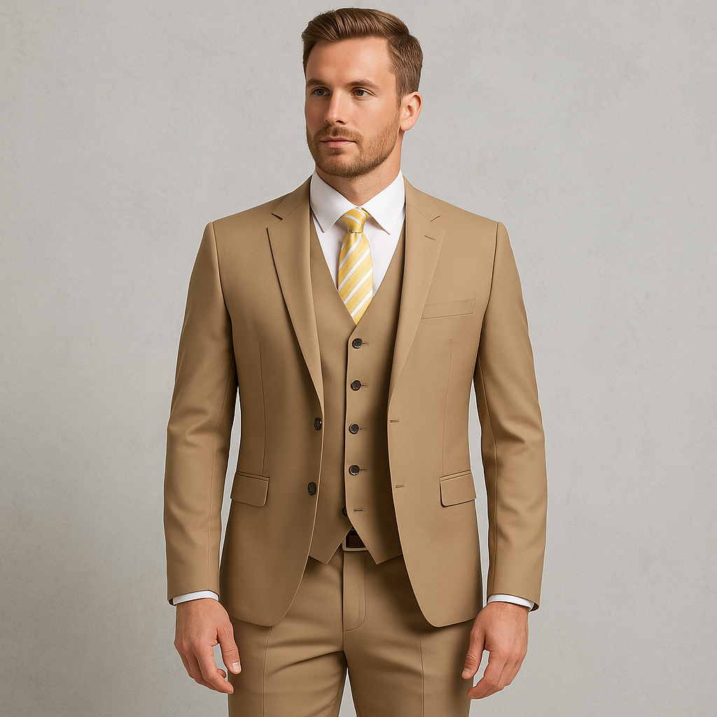 3-teiliger Herren Anzug, Slim Fit Business & Hochzeitsanzug im modernen Stil