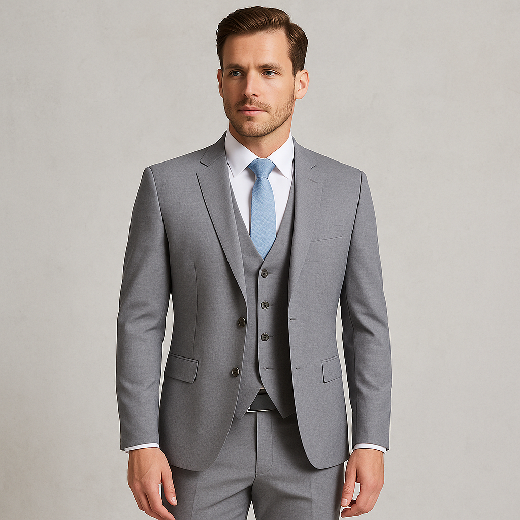 3-teiliger Herren Anzug, Slim Fit Business & Hochzeitsanzug im modernen Stil