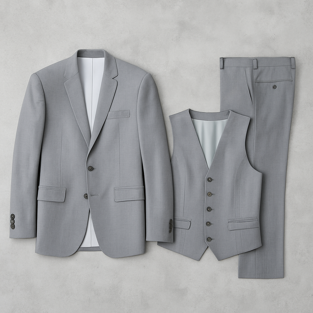 3-teiliger Herren Anzug, Slim Fit Business & Hochzeitsanzug im modernen Stil