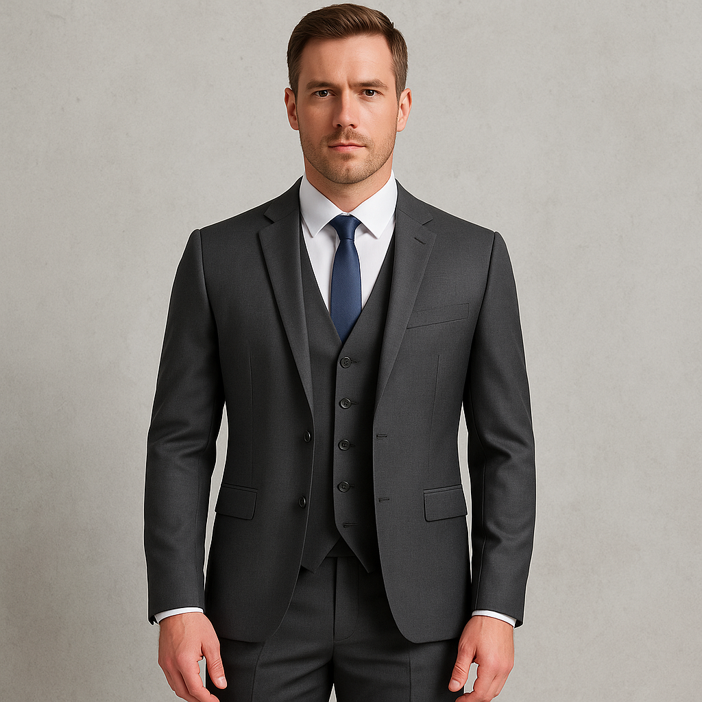 3-teiliger Herren Anzug, Slim Fit Business & Hochzeitsanzug im modernen Stil