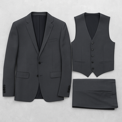 3-teiliger Herren Anzug, Slim Fit Business & Hochzeitsanzug im modernen Stil