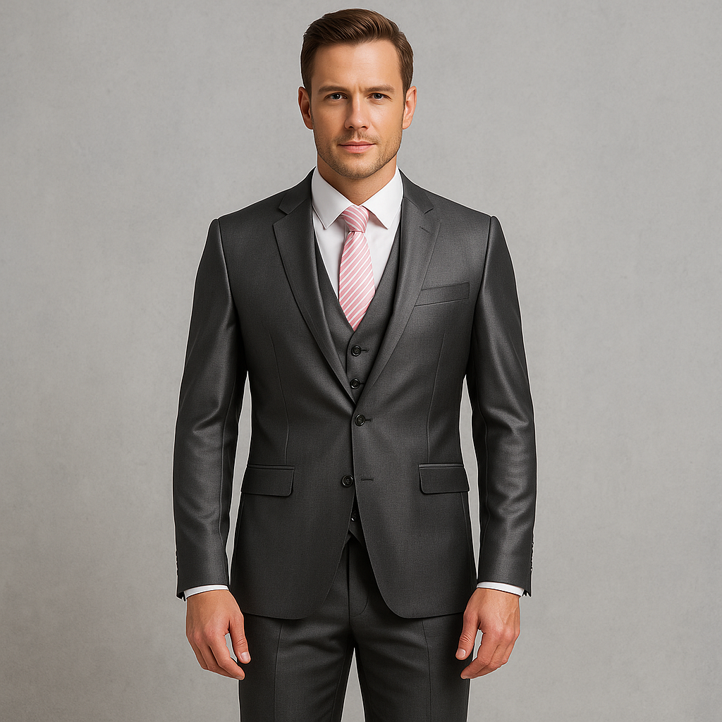 3-teiliger Herren Anzug, Slim Fit Business & Hochzeitsanzug im modernen Stil