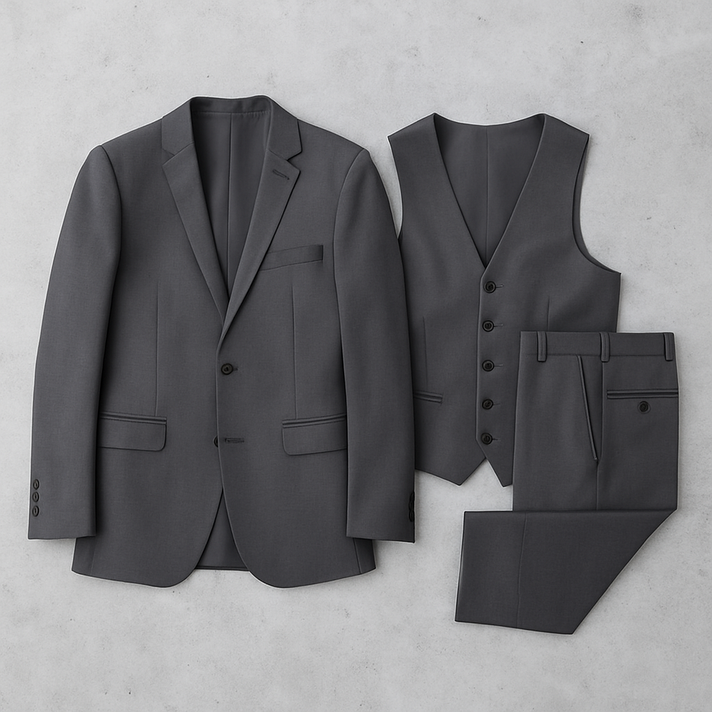 3-teiliger Herren Anzug, Slim Fit Business & Hochzeitsanzug im modernen Stil