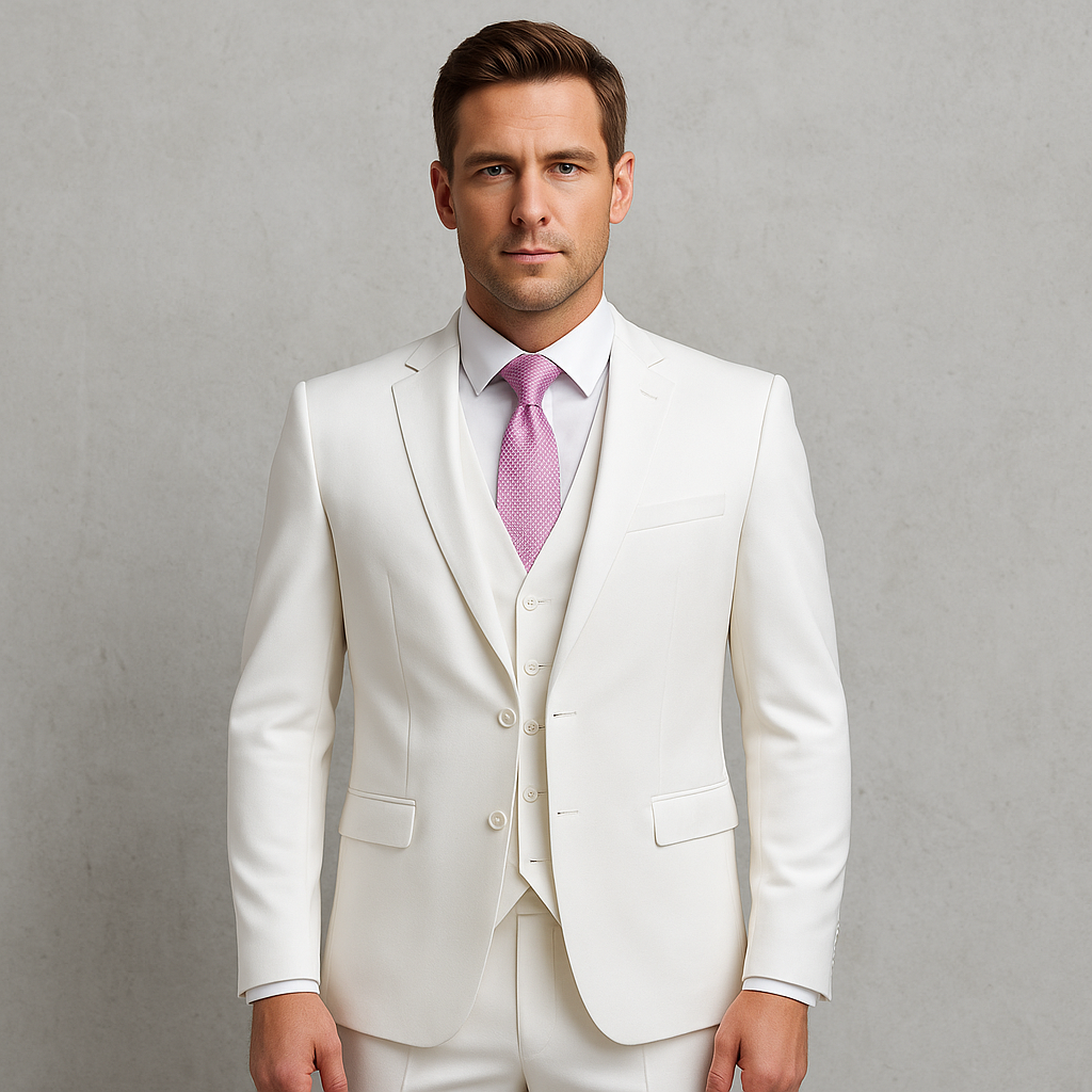 3-teiliger Herren Anzug, Slim Fit Business & Hochzeitsanzug im modernen Stil