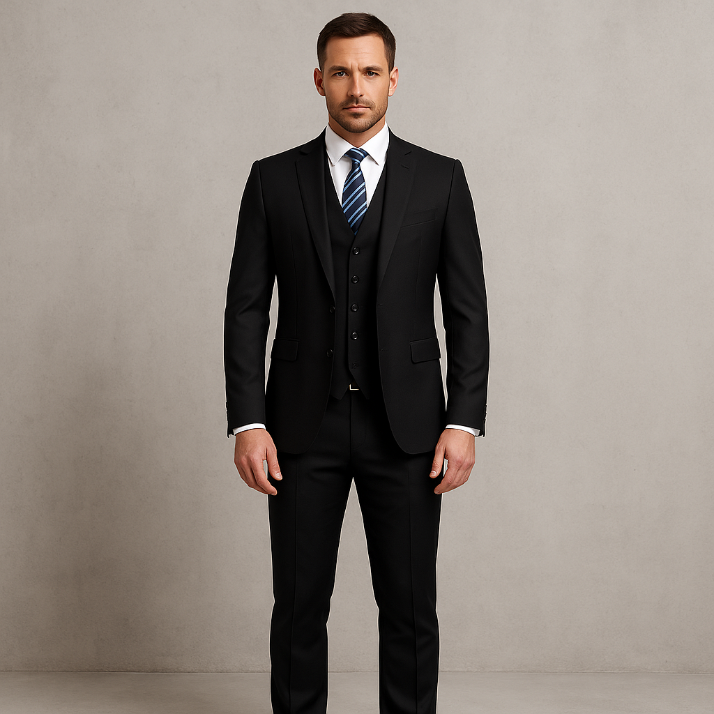 3-teiliger Herren Anzug, Slim Fit Business & Hochzeitsanzug im modernen Stil