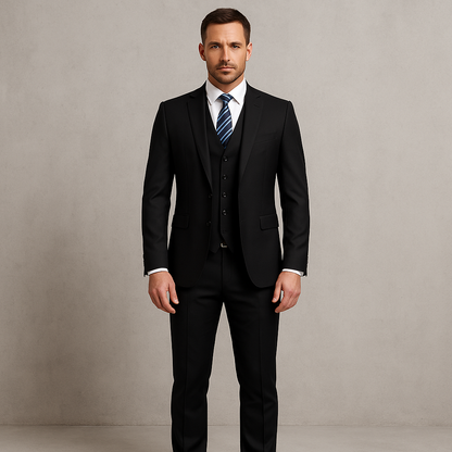 3-teiliger Herren Anzug, Slim Fit Business & Hochzeitsanzug im modernen Stil