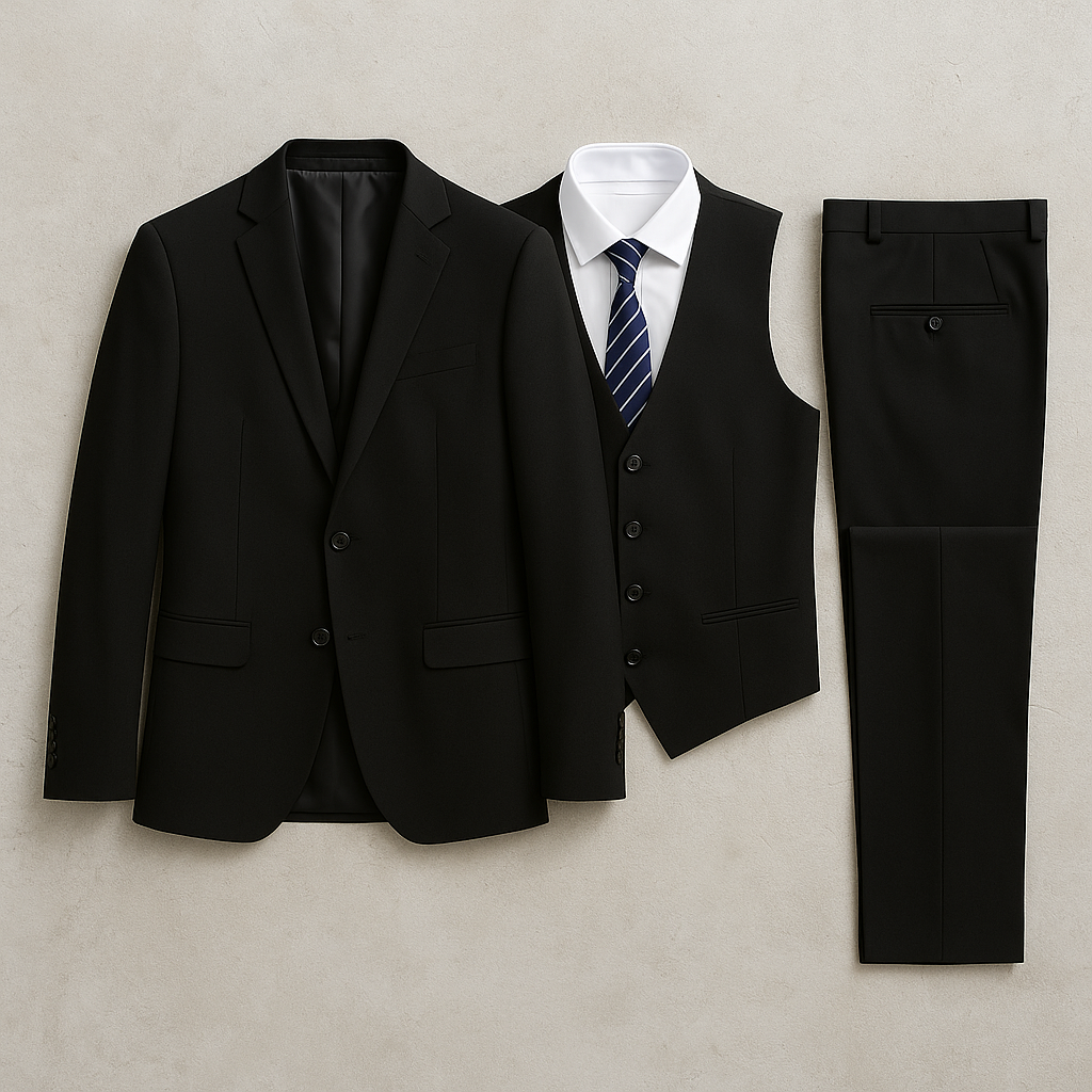 3-teiliger Herren Anzug, Slim Fit Business & Hochzeitsanzug im modernen Stil