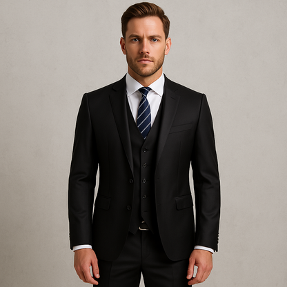 3-teiliger Herren Anzug, Slim Fit Business & Hochzeitsanzug im modernen Stil