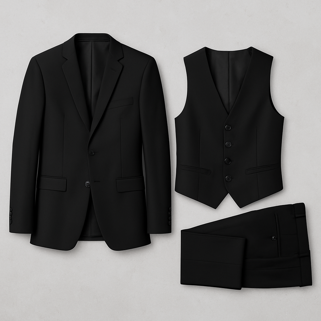 3-teiliger Herren Anzug, Slim Fit Business & Hochzeitsanzug im modernen Stil