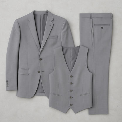 3-teiliger Herren Anzug, Slim Fit Business & Hochzeitsanzug im modernen Stil