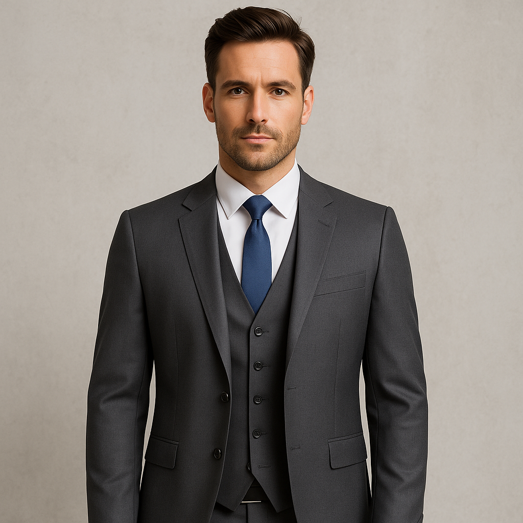 3-teiliger Herren Anzug, Slim Fit Business & Hochzeitsanzug im modernen Stil