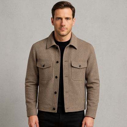 Herren kurz, Eleganter Wintermantel mit Reverskragen für Business & Freizeit