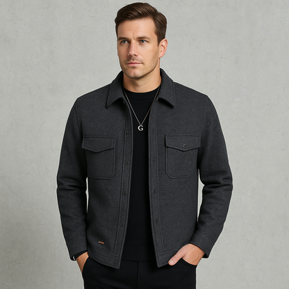 Herren kurz, Eleganter Wintermantel mit Reverskragen für Business & Freizeit