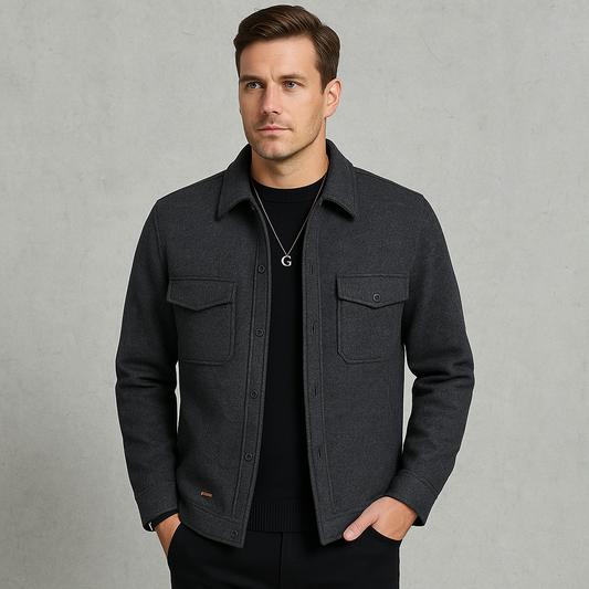 Herren kurz, Eleganter Wintermantel mit Reverskragen für Business & Freizeit