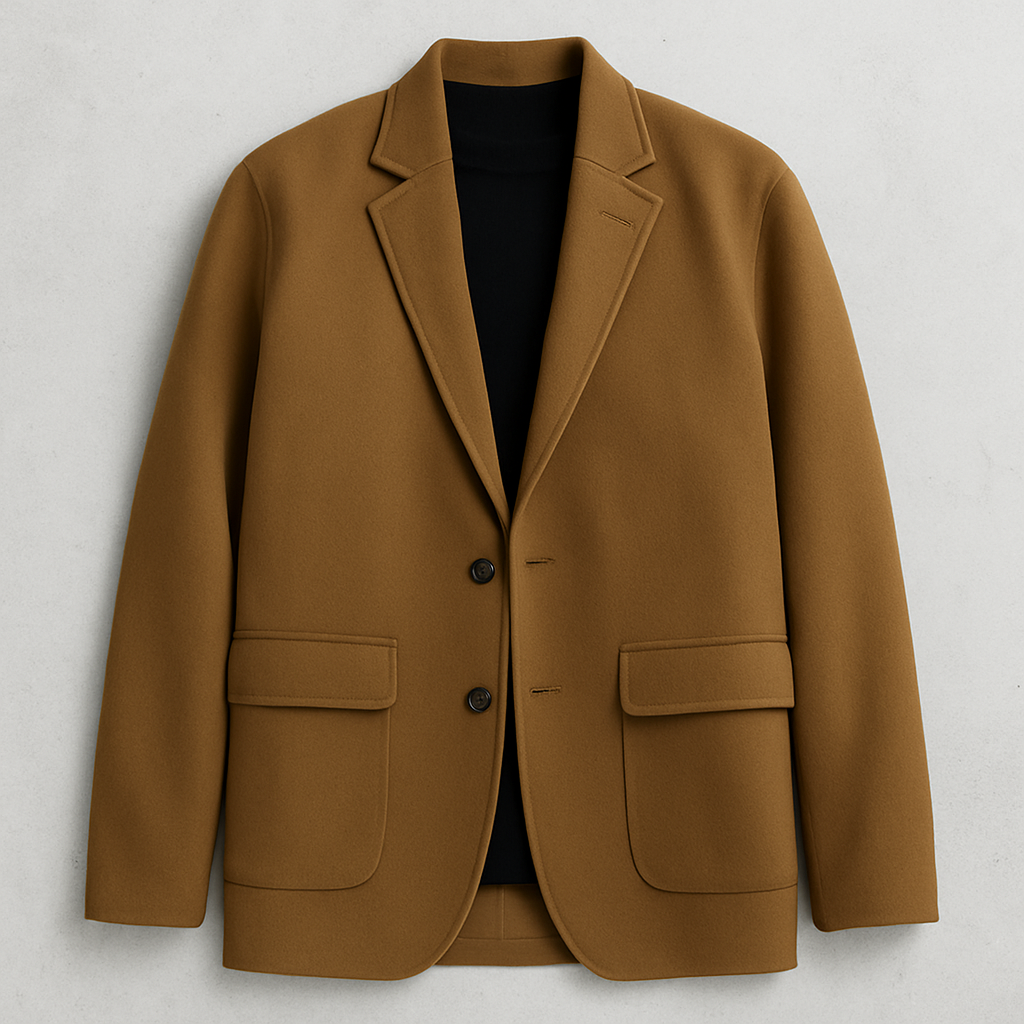 Zweireihiger Herren Mantel, Eleganter Wintermantel aus doppellagiger Wolle