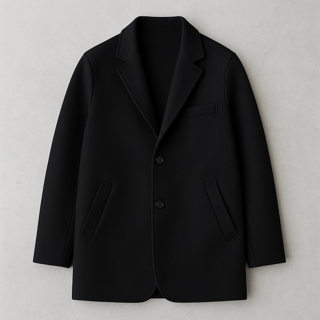 Zweireihiger Herren Mantel, Eleganter Wintermantel aus doppellagiger Wolle