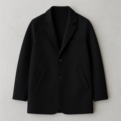 Zweireihiger Herren Mantel, Eleganter Wintermantel aus doppellagiger Wolle