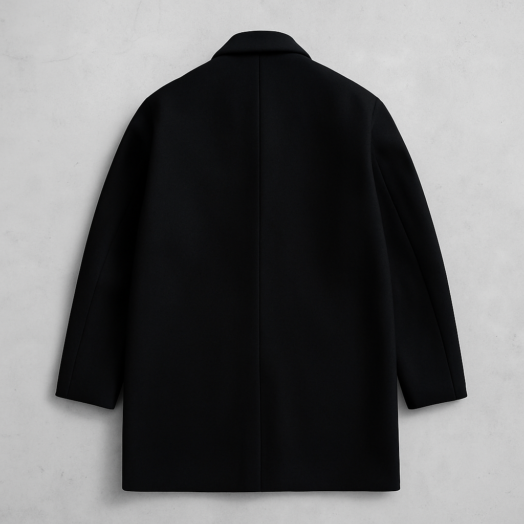 Zweireihiger Herren Mantel, Eleganter Wintermantel aus doppellagiger Wolle