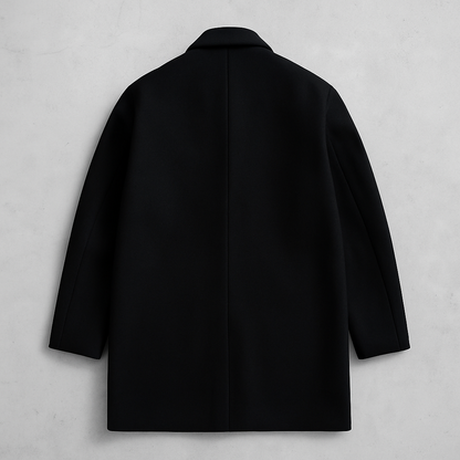 Zweireihiger Herren Mantel, Eleganter Wintermantel aus doppellagiger Wolle