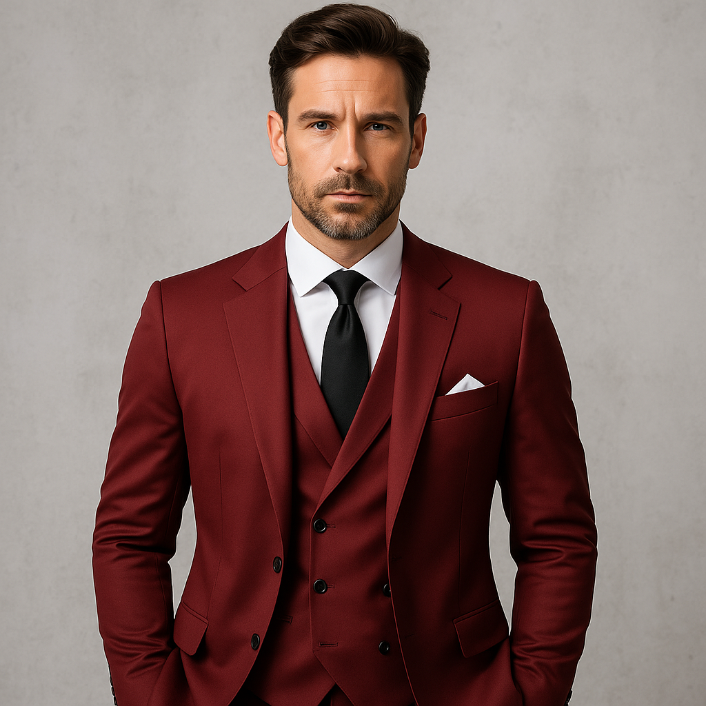 3-teiliger Herren Anzug Übergröße, Eleganter Slim Fit Business & Hochzeitsanzug