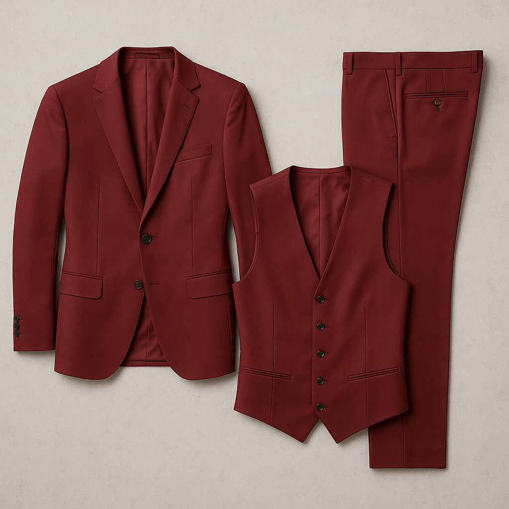 3-teiliger Herren Anzug Übergröße, Eleganter Slim Fit Business & Hochzeitsanzug