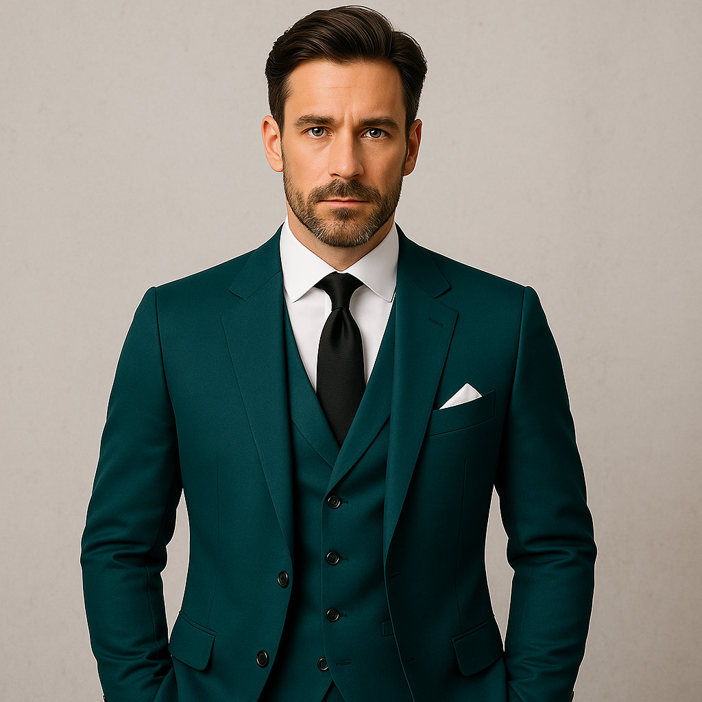 3-teiliger Herren Anzug Übergröße, Eleganter Slim Fit Business & Hochzeitsanzug