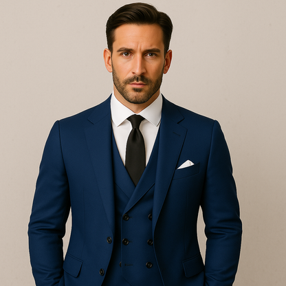 3-teiliger Herren Anzug Übergröße, Eleganter Slim Fit Business & Hochzeitsanzug