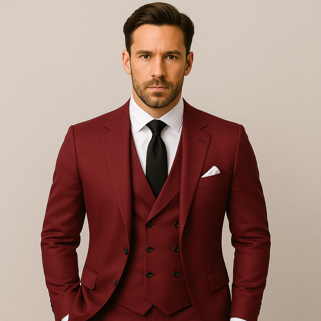 3-teiliger Herren Anzug Übergröße, Eleganter Slim Fit Business & Hochzeitsanzug