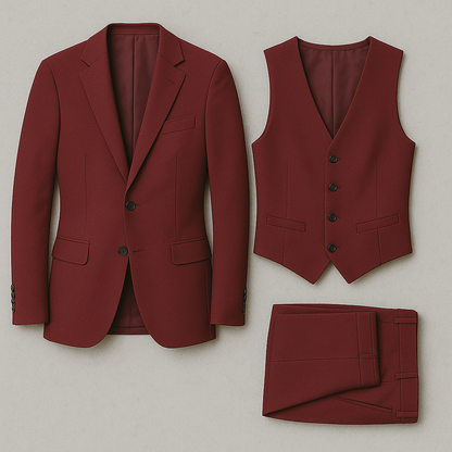 3-teiliger Herren Anzug Übergröße, Eleganter Slim Fit Business & Hochzeitsanzug