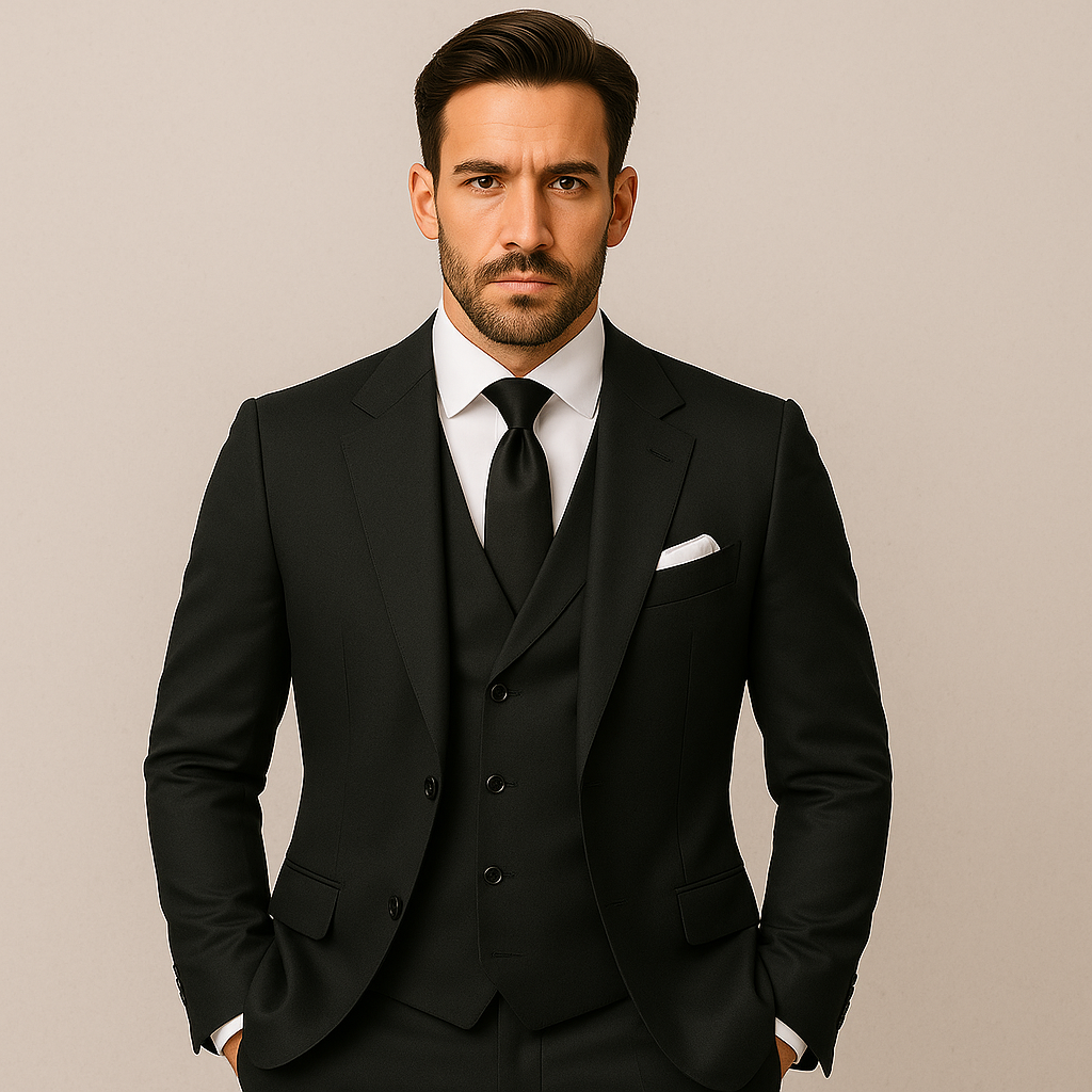 3-teiliger Herren Anzug Übergröße, Eleganter Slim Fit Business & Hochzeitsanzug