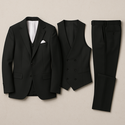 3-teiliger Herren Anzug Übergröße, Eleganter Slim Fit Business & Hochzeitsanzug